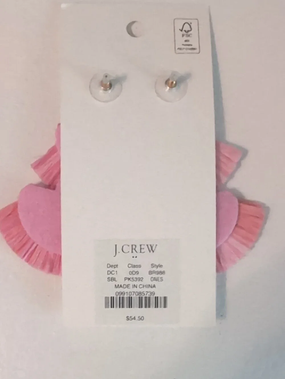 J. Crew Pink Beaded Fringe Drop Earrings - Picture 2 of 4